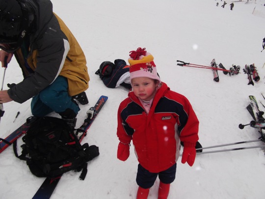 Myrna not too sure about snow