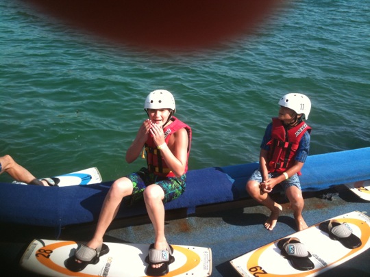 Wakeboarding on a cable in Krk..