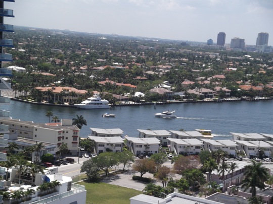 View at Millionnaires' raw from our balcony in Fort Lauderdale